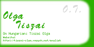 olga tiszai business card